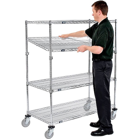 Nexel E-Z Adjust Wire Shelf Truck, 1200 lb. Capacity, 60inL x 18inW x 69inH 580560A